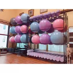 짐볼 3단 거치대 요가 수납 헬스장 보관 이동식 학원 정리대