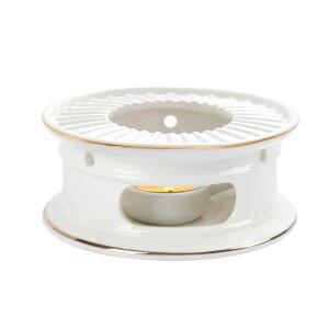 케이 티포트 워머 티라이트 홀더가 있는 세라믹 티 커피 가열용 히터 우유 차 라이트 캔들 워머(화이트)