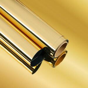 EASESTICK 유광 접착, 골드 자체 벽지 거울 유연한 미러 랩 메탈 메탈릭 크롬 비유리 주방용 스티커 39.9CM 478인치) 백스플래시 시트 X 1.2CM(15.7인치 공예 골든 비닐 반사