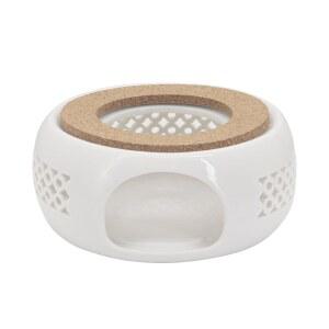 부비코 찻주전자 워머 코르크 쿠션이 있는 세라믹 티 커피 우유 차 라이트 히터 캔들