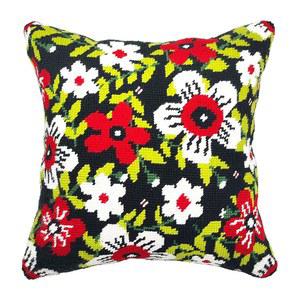 니들포인트 키트, 자수 있는 2개 40.6 설명서(한글이 플라워) 및 아닐 바늘 있음), 실, X 16인치)(와일드 전면 베개 패턴이 캔버스 십자수 40.6CM(16