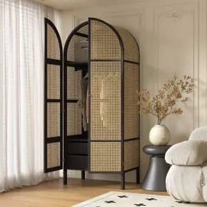 라탄옷장 이불장 수납장 키큰 장농 원목 안방 옷장 침실 잣나무