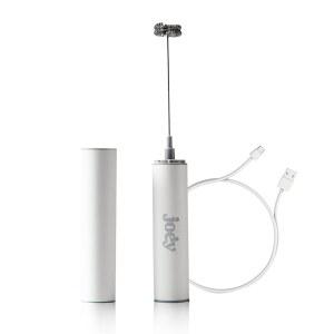 Joe u2019y 우유 거품기 커피 라떼 말차 핫 초콜릿용 USB 구동 핸드헬드 여행용 케이스 듀얼 스피드 스테인리스 스틸 더블 위스키 화이트