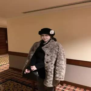 인조 램스울 퍼코트 아우터