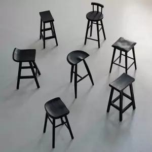 원목 바 의자 스트라이프 키높이 테이블 접이식 철제 골드 간단한