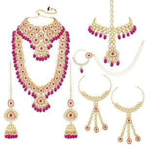 아헬리 초커 롱 목걸이 귀걸이 마앙티카 핫풀 나티야 신부 바라타나탐 주얼리 세트 여성 선물