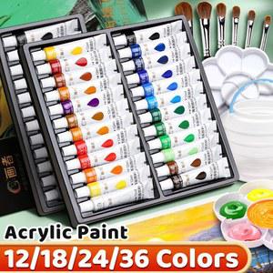 생생한 물감 세트 12 캔버스 색상 종이 24 36 12ml 42oz 18 나무