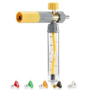 M MINGLE 미니 폼 캐논 5개의 노즐 팁이 있는 압력 세척기 세차 파티오 데크 청소를 위한 1/4인치 퀵 커넥트