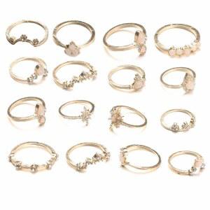 CSIYANJRY99 여성용 귀여운 반지 10대 선물 트렌디한 스터핑 스태커블 너클 세트 패션 아이템 크리스마스 스타킹 스터퍼 보호 빈티지 크리스탈 에스테틱 주얼리