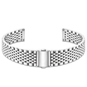 여성 준탄 20mm 스테인리스 스틸 시계줄 9비트 슬림 폴리싱 퀵 릴리스 시계줄 여성 전통 스마트 시계를 위한 우아한 교체 팔찌