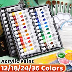 12ml 42oz 생생한 물감 캔버스 종이 DIY용 세트 나무 세라믹