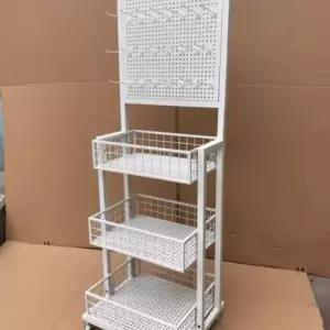 화장품 타공 철제 가판대 양말 마트 편의점 보드 흰색