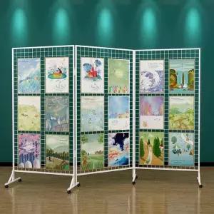 이동식 접이식 네트망 전시대 철제 소품 파티션 전시 가벽