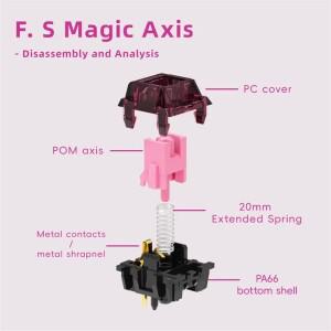 ABJU 70PCS F.S MX 키보드 스위치 5 핀 선형 무음 바디 DIY 게임용 기계식 핫 스왑