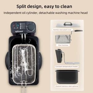 130-190의 220V 전기 딥 프라이어 ℃ 조절 가능한 온도 정밀하고 효율적인 튀김