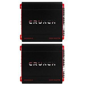 크런치 PX-1000.4, 4채널 1000와트, 4옴 암페어 A/B급 차량용 스테레오 앰프, 블랙, 2팩
