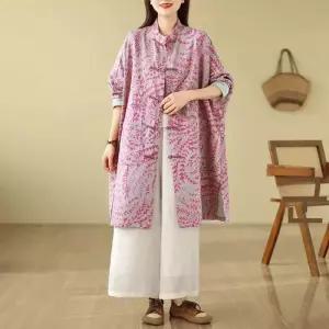 여자 린넨마 자켓 봄 면마 코트 빈티지 버클 가오리핏 하프 원픽1