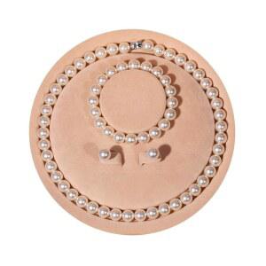 여성 QAPAWE 천연 담수 진주 목걸이 세트 | 진주 팔찌 진주 귀걸이 포함 | 어머니용 흰색 화이트 진주 보석 세트