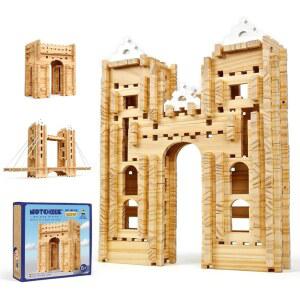 조비 마인드 앤 노치 301 PCS 빌딩 블록 마스터 아키텍트 세트 세계적으로 유명한 9가지 모양 교육용 목재 8세 이상 어린이를 위한 장난감 학습용 퍼즐 만들기