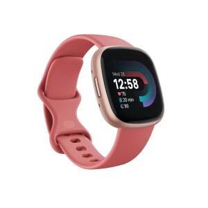 Fitbit Versa 4 헬스 스마트워치 일일 준비 상태 GPS 24/7 심박수 40가지 이상의 운동 모드 수면 추적 등 핑크 분홍색 샌드 / 구리 로즈 원 사이즈(S & L 밴드 포함)