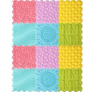 감각 타일용 샤피 12개 매트 바닥 마사지 게임 정형외과 자폐 퍼즐 카펫 룸 아이템 실내 다색