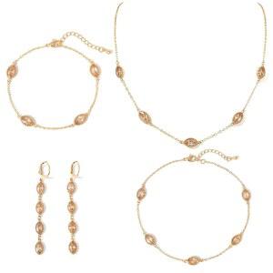 여성 마르퀴즈/라운드 컷 CZ 목걸이 귀걸이 팔찌 발찌 2개/4개 탄생석 주얼리 결혼식 무도회 생일 선물용 TaYolnFaSo 큐빅 지르코니아 주얼리 세트