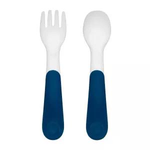 여행용 케이스가 포함된 OXO 토트 온 더 고 포크 스푼 트레이닝 세트 - 네이비