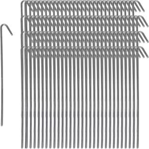 피나클 머천트 120 팩 텐트 스테이킹 금속 정원 가장자리 울타리 후크 페그 크리스마스 장식 스테이킹으로