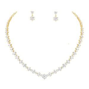 결혼식 신부 들러리를 위한 러브지프티 여성 신부 주얼리 세트 우아한 프롬 코스튬 목걸이 귀걸이 주얼리 세트 여성 이브닝웨어를 위한 세트