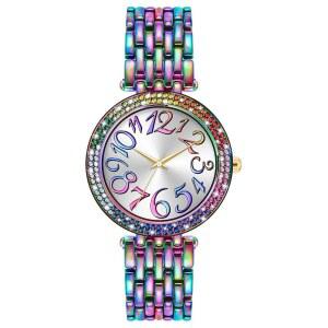 비슬리 여성 금속 팔찌 아이스아웃 방수 시계 읽기 쉽습니다