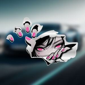 1PC JDM 애니메이션 소녀 오토바이 스티커 사이드 패널 프론트 페어링 자동차 바디 전기 스쿠터 비닐 데칼