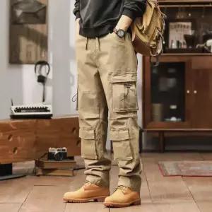 팬츠 남자 면 캐주얼 봄가을 슬림 긴 워싱 아웃도어 스포츠 멀티포켓 통 MODU3
