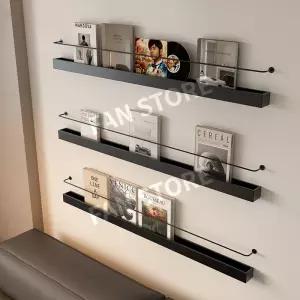 매거진랙 벽선반 잡지꽂이 거치대 책진열대 철제 블랙