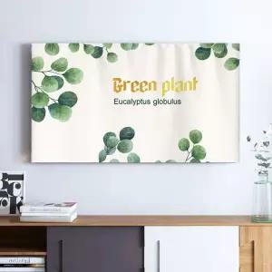 텔레비전 가림막 인테리어 그린 먼지 커버 스크린 덮개천 먼지차단 덮개 플라워 컨닝 방지