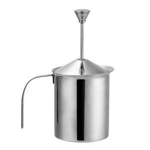 수동 우유거품기 가정용 카페 냄비 350 연두색 꽃식 크레마 12 워머 치즈폼 은색