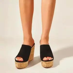 여사친 통굽 봄가을 오픈토 슬리퍼 빅사이즈 웨지 원픽3