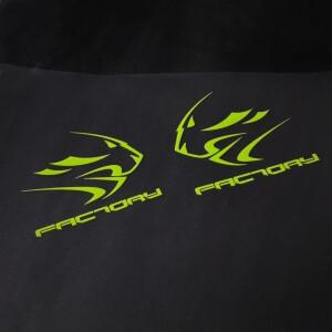 2개세트 네온 옐로우 공장 스타일 스트림라인 로고 스티커 - 오토바이 및 자동차 비닐용 세련된 장식 데칼