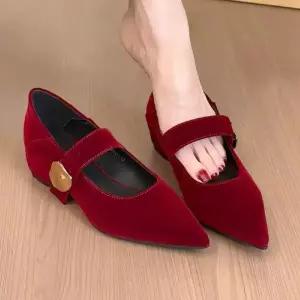 셉띠엠브레 레드 속굽 펌프스 슈즈 메리제인슈즈 찍찍이 스틸레토 반가운 여성스트랩힐 UNO5