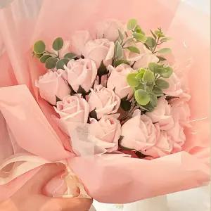 꽃다발 장미 핑크 어버이날 스승의날 로즈데이 기념일 입학 졸업 선물 비누꽃 love Bouquet
