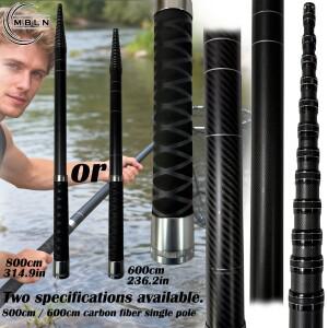 탄소 섬유 텔레스코픽 랜딩 네트 폴, 6m8m, 미끄럼 방지 핸들, 8mm 범용 헤드, 바다 낚시에 이상적