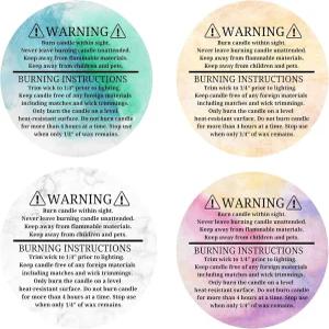 모비우세아 크리에이션 양초 경고 라벨 제조 용품 통 용기 뚜껑이 있는 병 상자 포장용 2인치 I 300개