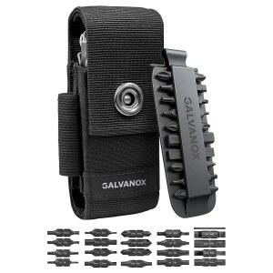 [미국배송] 21개의 평평한 끝 드라이버 비트와 홀더가 있는 멀티 도구용 갈바녹스 나일론 시스 - 포켓과 비트 세트가 포함된 케이스 벨트 홀스터 파우치 레더맨과 호환(4
