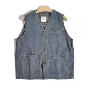 데님 캐주얼 남자캐주얼조끼 아메카치즈 브이넥 레이어드 조끼 나시 ible1
