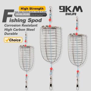 9KM 신형 낚시 스포드 케이지 피더 미끼 투척기 (잉어용) 1개 스테인리스 스틸 바스켓 홀더