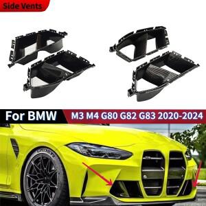 프론트 범퍼 공기 흡입구 그릴 사이드 벤트 장식 립 하이 퀄리티, ABS 액세서리 튜닝, BMW M3 M4 G80 G82 G