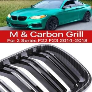 하부 앞 범퍼 신장 그릴 탄소 섬유 M Tech 컬러 크롬 BMW 2 시리즈 F22 F23 2014