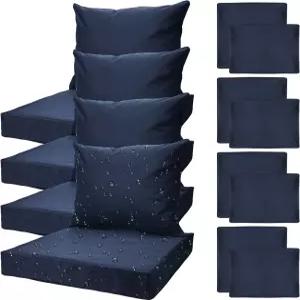 올 스마일 파티오 가구 교체 의자 쿠션 커버 4종 세트 방수 야외 딥 시트 야드 가든 데크 24 x 20 인치 4