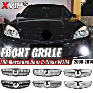 XVIP 앞 범퍼 그릴 후드 메르세데스 벤츠 C 클래스 W204 2007-2014 C180 C200 AMG GT 다이아몬드 튜닝