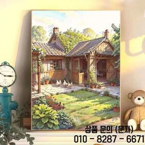 YL 15112 DIY 디지털 유화 컨트리 코티지 오일 페인트 컬러 손으로 그린 벽화