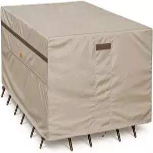 가든 발삼 야외 사각형 및 직사각형 테이블 커버 56 Wx D x 28 H 베이지 방수 자외선 차단 파티오 가구